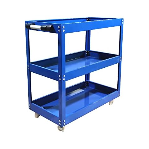 Tool Storage Heavy Duty Durable Garage Trolley Workshop 3 Tier Wheel Cart Shelf HYGRAD® Cover