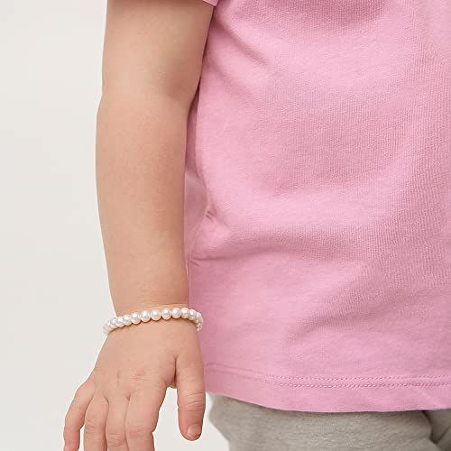 925 Sterling Silver Kid's Bracelet with Freshwater Cultured Pearls for Little Girls & Toddlers 4.5", 5.5" & 6.5" - Formal Event Jewelry for Children - Delicate Freshwater Pearl Accessories3