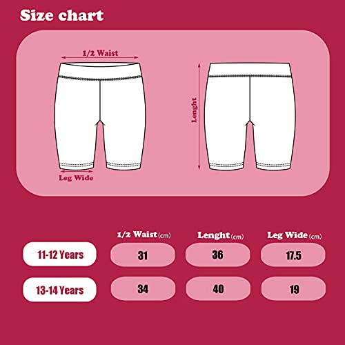 Wishope 6 Pieces Teenager Girl Shorts Underdress Dance Cartwheel Thick Bike Shorts Breathable Active Shorts (As1, Age, 11_Years, 12_Years, Black) #TOP1