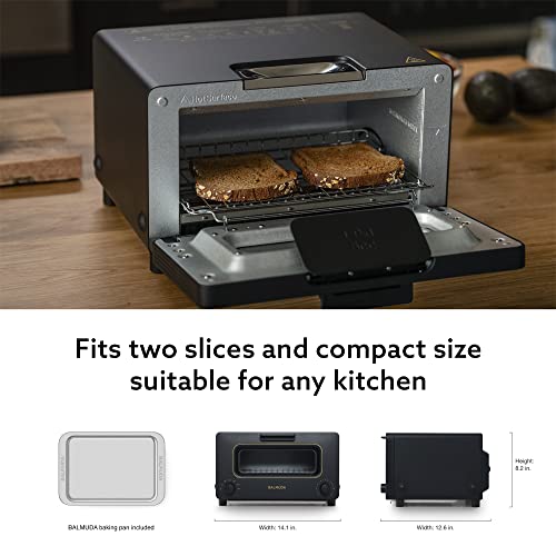 BALMUDA-The-Toaster-Steam-Oven-Toaster-5-Cooking-Modes-Sandwich-Bread-Artisan-Bread-Pizza-Pastry-Oven-Compact-Design-Baking-Pan-K01M-KG-Black-US-Version