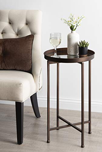 Kate And Laurel 217215 Celia Round Metal Foldable Accent Table thumb #1