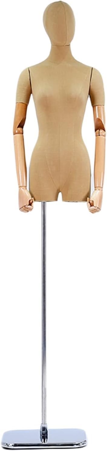 CONGRUI Female Mannequin Torso Body Adjustable Height Clothing Store Dummy Model Dress Form for Window Display