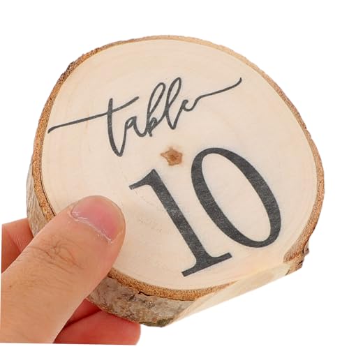 Numéros de table en écorce rustiques 1 à 10 pour décoration centre de table - 4