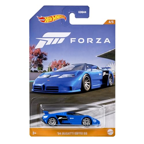 Hot Wheels Fuerza Horizon Die Cast, modelo de coche '94 Bugatti EB110 SS escala 1:64 – longitud 7 cm HLK26