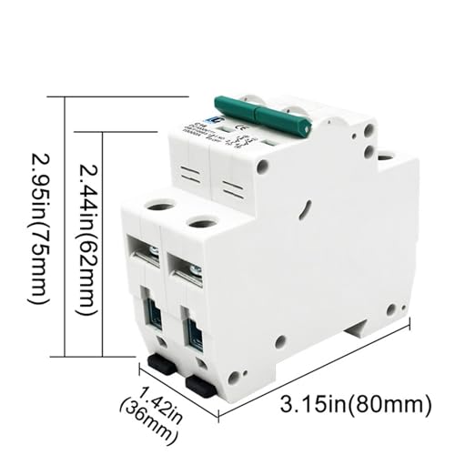 Disyuntor MCB de 2 polos DC 1000V interruptor magnetotermico para paneles solares 63A 3