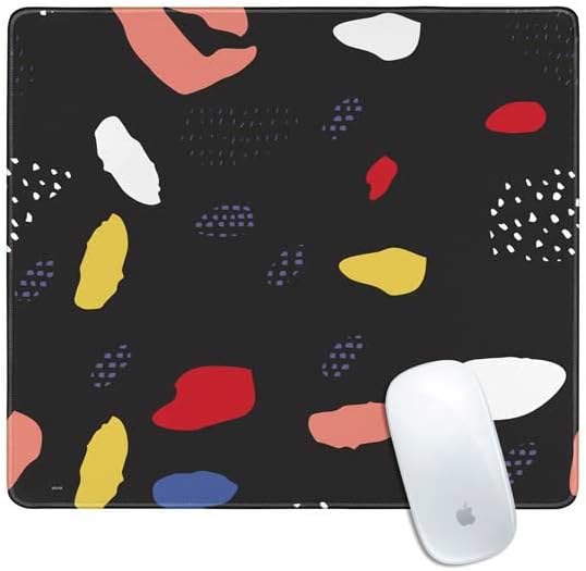 Skinit Small Gaming Mouse Pad - Dark Color Pop Design with Stitched Edges, Waterproof, Non-Slip Rubber Base, Desk Mat for Keyboard & Mouse, 12.6" x 11" inches