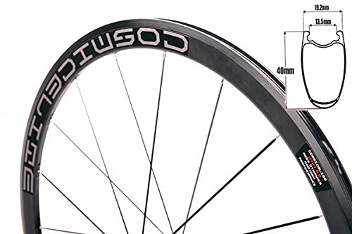 RUJIXU 700c Rennrad-Laufradsatz Rennrad Laufrad Doppelwandige Felgen 40mm 8-11 Geschwindigkeit Kassette Kohlefaser-Nabe Schnellspannrad Felgenbremse 1900g (Color : Gold hub, Size : 700C)