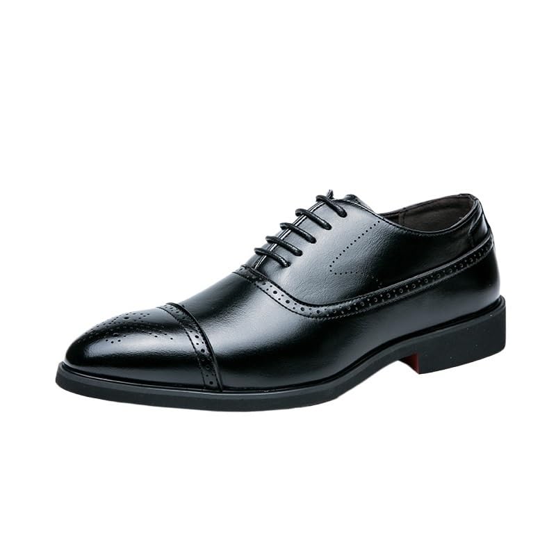 Men's Lightweight Formal Shoes Men's Patent Leather Oxfords for Tuxedos Wingtip Dress Shoes for Wedding & Black Tie