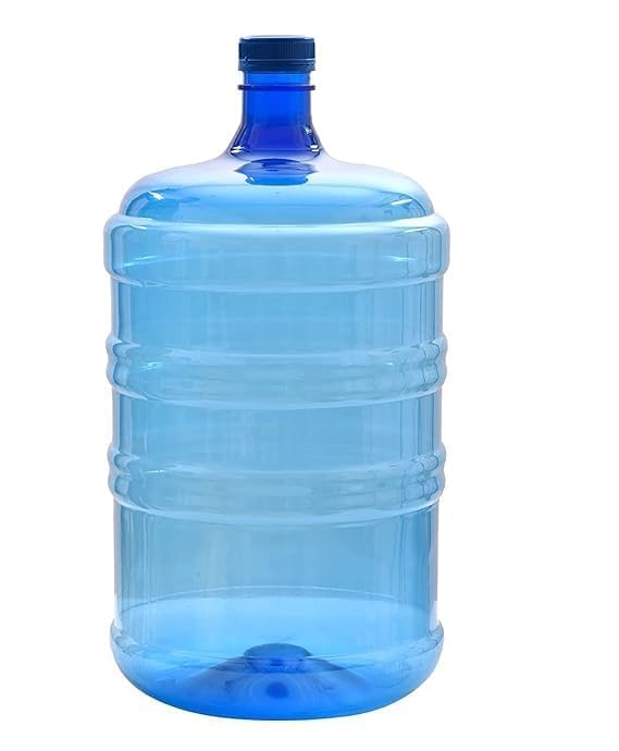 Image of Green Poly MART Water Dispenser Bottle, 20 Litre Capacity, Blue Plastic Container Pack of 1