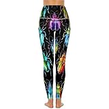 Beetles Glowing - Pantalones de yoga de cintura alta para mujer, con bolsillos, leggings para entrenamiento y correr para mujer