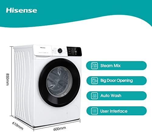 Hisense WFGE10141VM 10 kg 1400rpm Freestanding Washing Machine - White Large