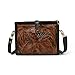 ADYAN Western Leather Crossbody Bags for Women Sling Bag Satchel Bag Hand-tooled Floral Carving Bag Purse
