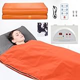 RELOIVE Far Infrared Sauna Blanket for Detoxification, Portable Sauna for Home Detoxification & Relaxation, Infrared Blanket Sauna with 95-176℉ Temp Range (Orange-Basic)