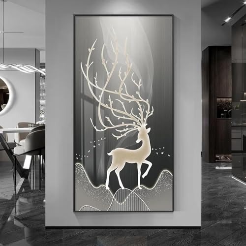 Affiches et impressions d'élan style chinois sur toile premium