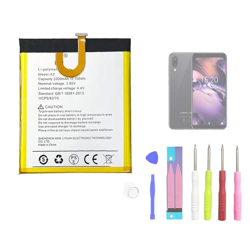 1 【Compatibile con: modello del prodotto: UMIDIGI A3/A3 PRO; kit di sostituzione della batteria compatibile solo con UMIDIGI A3/A3 PRO. Si prega di verificare il numero di modello sul retro del telefono o nelle impostazioni del telefono prima dell'acquisto.