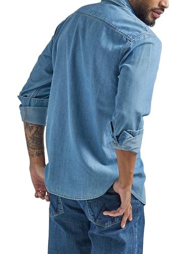 Wrangler Men's Iconic Denim Regular Fit Snap Shirt2
