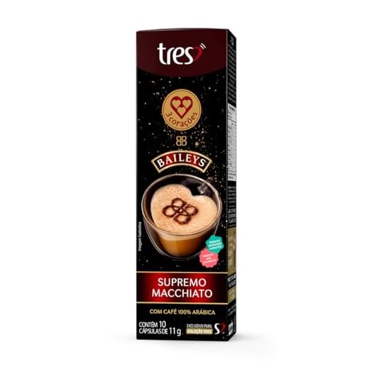 CÁPSULAS CORAÇÕES SUPREMO MACCHIATO BAILEYS 8x10x11g, Três