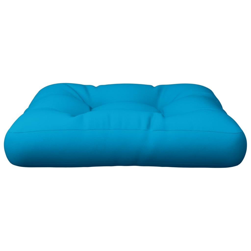 Cuscino per pallet, blu, 60 x 60 x 12 cm, in tessuto, impermeabile, per giardino, balcone, terrazza, antiscivolo, con laccetti, ergonomico, imbottito, lavabile, comodo cuscino per interni ed