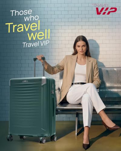 Image of VIP Shockedge Large Polycarbonate Hard Case 8-Wheel Trolley Bag, Green