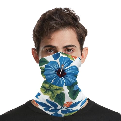 Cuello de cuello alto impermeable al viento, máscara facial transpirable, cubierta facial azul hibisco, protección solar, máscara fresca, antipolvo, balaclava, bandana, para mujer y hombre, senderismo y pesca miniatura 3