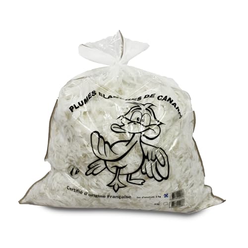 Sacchetto di imbottitura da 1 kg composta da piuma d’anatra 95%, piumino 5%