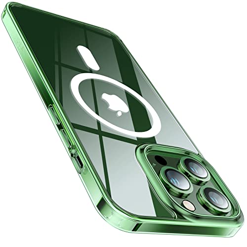 TORRAS Magnetic Designed for iPhone 13 Pro Max Case, [Military Grade Drop Tested] [Compatible with MagSafe] Shockproof Hard Soft Slim Protective Case for iPhone 13 Pro Max, Magnetic Green