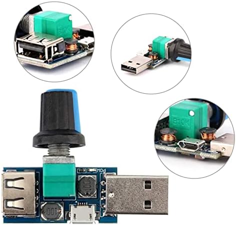 XTVTX 3PCS USB Fan Speed Controller, DC 5V Stepless Mini USB Fan Governor DC 4-12V to 2.5-8V 5W Regulator Speed Control Knob with Switch