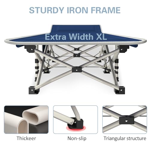 Cot-XL-Camping-Cot-with-Comfortable-Pad-Cots-for-Sleeping-Camping-Bed-Folding-Cot-450LBSMax-Load-Double-Layer-Oxford-Heavy-Duty-with-Carry-Bag-for-Home-Outdoor-Travel