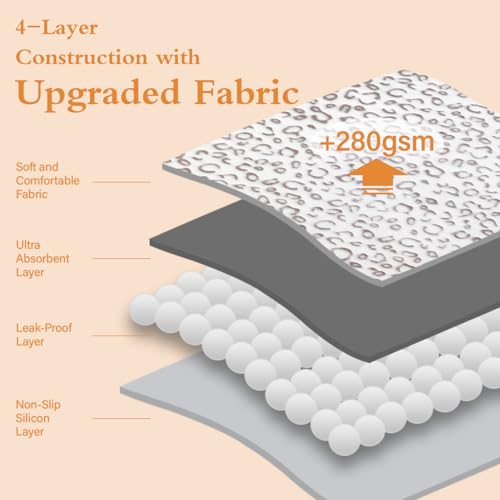 Image of Qeils Reusable Puppy Pads, 2 Pack Washable Pee Pads for Dogs, Waterproof Non Slip Wee Wee pad, Absorbent and Leakproof Training Mats for Potty, Crate, Playpen, Bed, Sofa, 16 inchx 30 inch