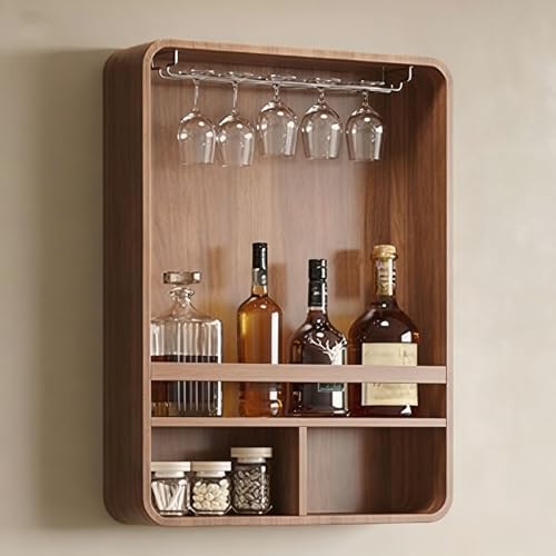 Estanteria Pared Decorativo Moderno con Compartimentos de Almacenamiento, Baldas Flotantes Pared for Copas, for Sala de Estar, Bar, Cocina y Comedor