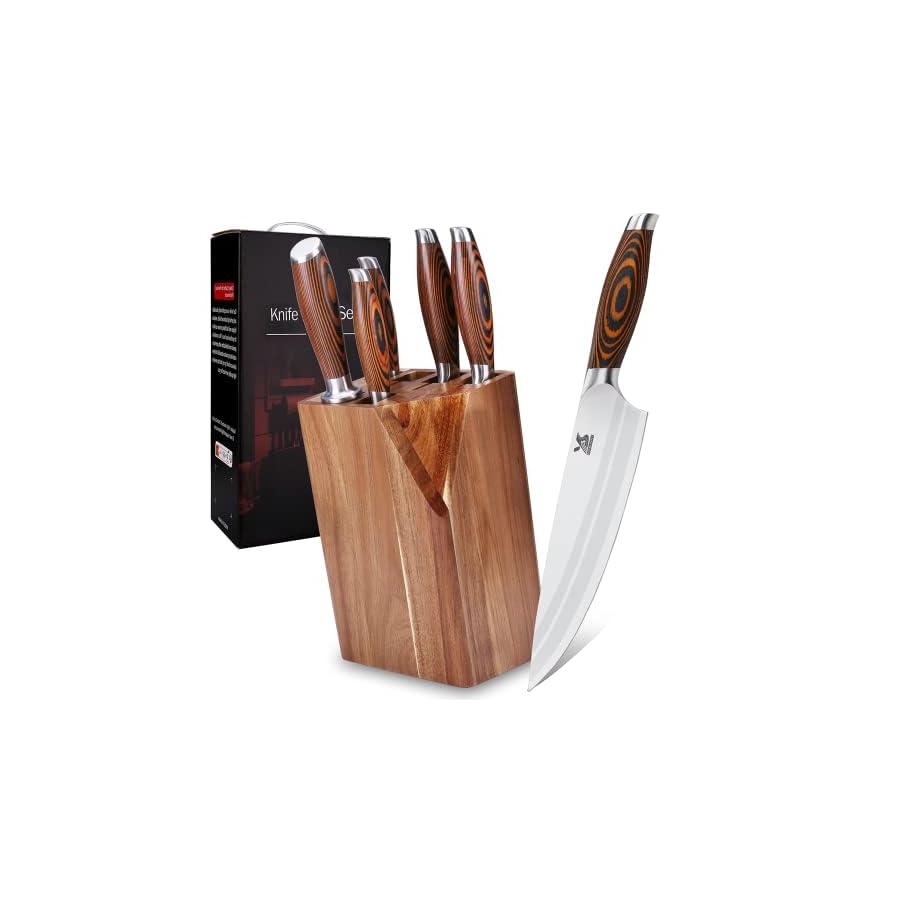 MSY-BIGSUNNY-7pcs-Knife-Block-Set-German-Steel-Chef-Knife-Set-Precious-Pakkawood-Handle-for-Kitchen-Knife-Block-Set MSY BIGSUNNY 7pcs Knife Block Set, German Steel Chef Knife Set, Precious Pakkawood Handle for Kitchen Knife Block Set