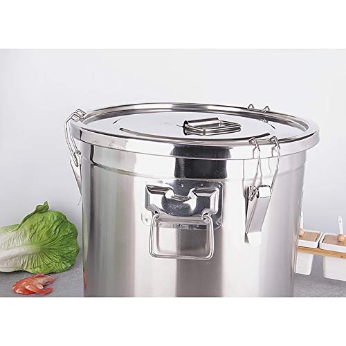 304 Stainless Steel Cereal Container Rice Cereal Grain Coffee Bean Container With Lid And Sturdy Locking Clamp For Kitchen & Pantry Storage Of Flour Or Other Bulk, Dry Foods, 12L #TOP3
