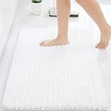 Arotive Luxury Chenille Bathroom Rug Mat, Extra Soft Thick Absorbent Shaggy Bath Rugs, Non-Slip Mach
