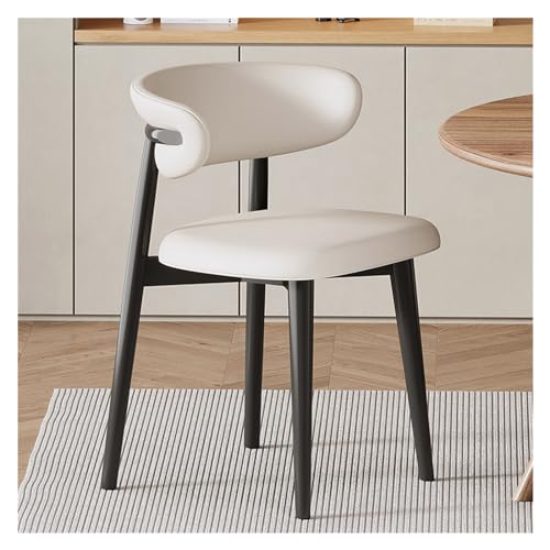 Chaises de salle à manger en bois – Chaise d'appoint moderne du milieu du siècle en imitation PU avec pieds en bois massif pour cuisine, salle à manger et salon