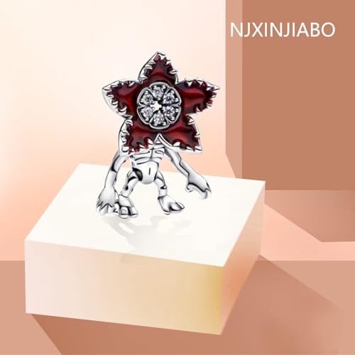 Image of S925 Sterling Silver Cartoon Anime Charms Pendant, Character Figures Dangle for Bracelet Necklace, Gifts for Mom Girlfriend Family, Valentine's Birthday Christmas Anniversary Jewelry