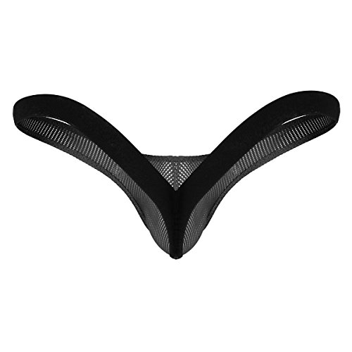 Hedmy Mens See Through Low Rise Backless V-String Thongs Jockstrap Bikini Briefs Panties Swimwear2