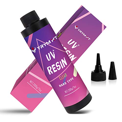 YRYM HT UV Resin - Upgraded 200g Crystal Clear Ultraviolet Curing Epoxy Resin for Jewelry Making, Craft Decoration, Hard Transparent Glue Solar Cure Sunlight Activated Resin UV for Casting & Coating