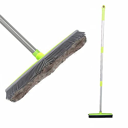 ASkinds Carpet Hair Removal Broom with Squeegee, Rubber Floor Broom, ...