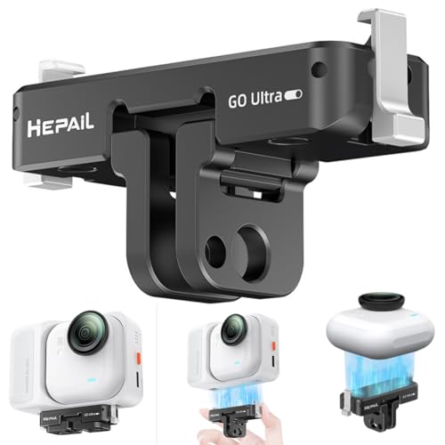 Image of Ferbao Magnetic Quick Release Adapter Mount for Insta360 GO Ultra,Aluminum Alloy Camera Stand Base Bracket with 1/4" Thread for Tripod, Selfie Stick,Action Camera Accessories