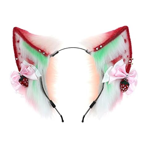 Faylay Women Furry Cat Ear Animal Ears Headband Ribbon Decor (CMME) Cover