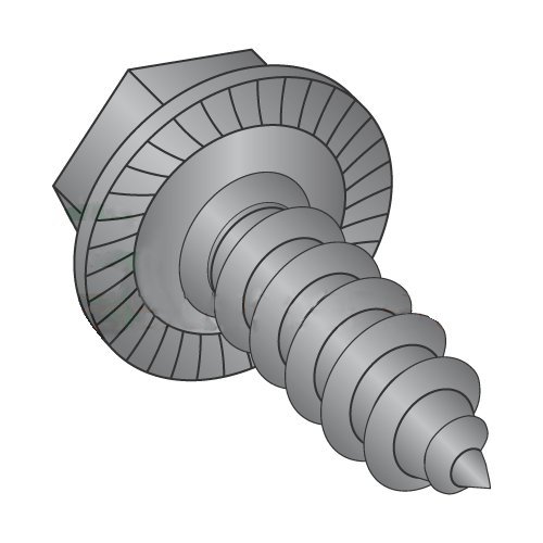 #10 x 3/8" Type AB Self-Tapping Screws/Unslotted/Hex Washer Head/Steel/Black Oxide/Serrated/Serrations Under Head (Carton: 8,000 pcs)