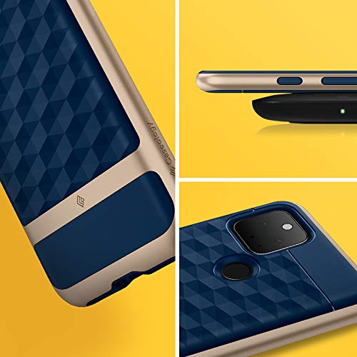 Image of CASEOLOGY Parallax Back Cover Case Compatible For Google Pixel 5 (Thermoplastic Polyurethane and PC | Navy Blue)