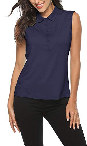 Image of AIRIKE Golf Polo Shirts for Women Sleeveless Summer Sports Athletic Fashionable Workwear-Quick Dry Womens Tank Tops