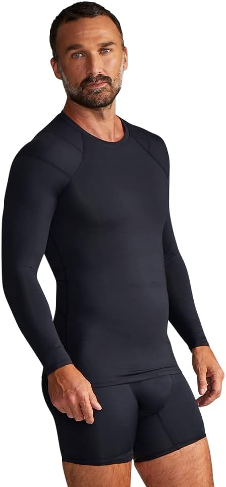 Tommie Copper Men's Pro-Grade Shoulder Support Shirt I UPF 50, Long Sleeve Compression Shirt, Upper Body & Posture Support