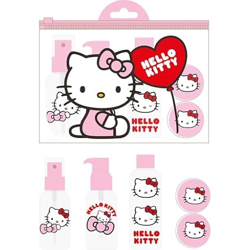 Set cuidado personal viaje Hello Kitty | Kit de botellas reutilizables con stickers y bolsa transparente | Accesorios de viaje kawaii para niñas | Ya disponible en tu tienda friki favorita! En mundofriki.es! Set cuidado personal viaje Hello Kitty | Kit de botellas reutilizables con stickers y bolsa transparente | Accesorios de viaje kawaii para niñas | Ya disponible en tu tienda friki favorita! En mundofriki.es!