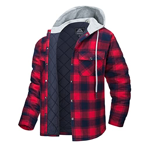 Mens Jackets Fall Flannel Shirt For Men Plaid Jacket Mens Shirts Casual Sherpa Jacket Quilted Jacket Flannel Jackets Hooded Coat #TOP7