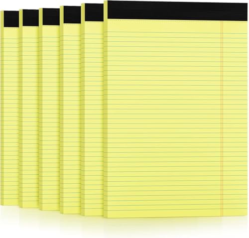 for 6 Pack Yellow Legal Pads 8.5 x 11 Ruled Lined Writing Note Pads 8.5 x 11