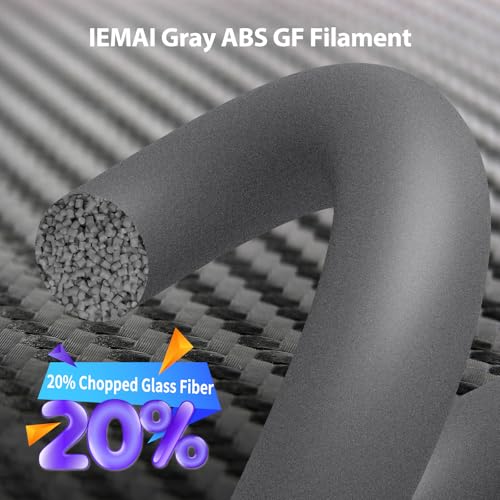 Image of IEMAI Glass Fiber ABS Filament 1.75mm Matte Gray 1kg, ABS-GF 3D Printer Filament with High Stiffness, Heat & Chemical Resistant, Dimensional Stability & Low Warpage