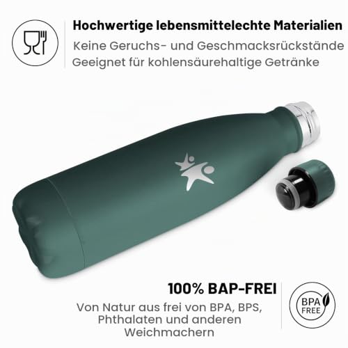 KollyKolla Thermosflasche 750ml, Vakuum Trinkflasche Edelstahl, Wasserflasche Auslaufsicher, BPA-Frei Thermoskanne Kohlensäure Geeignet… – Ansicht 3