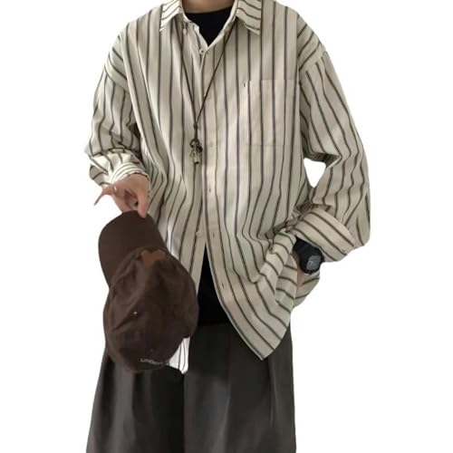 Camisa a rayas de corte holgado que soluciona la incomodidad de la ropa ajustada 2